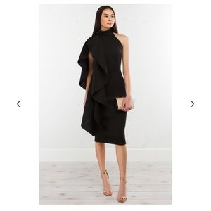 Akira black side ruffle dress